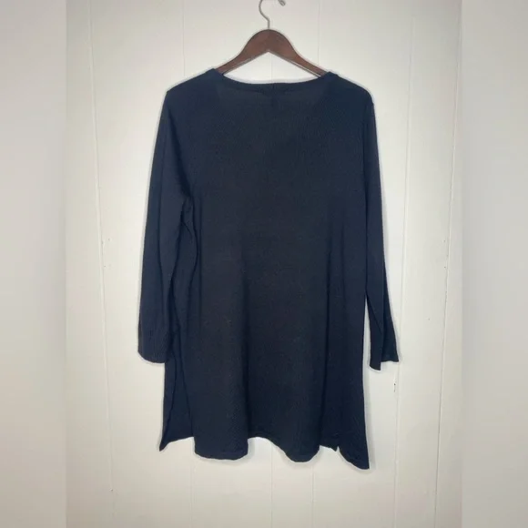 EILEEN FISHER Merino Jersey V-Neck Top in Regenerative Wool XL sweater pure - Picture 6 of 6